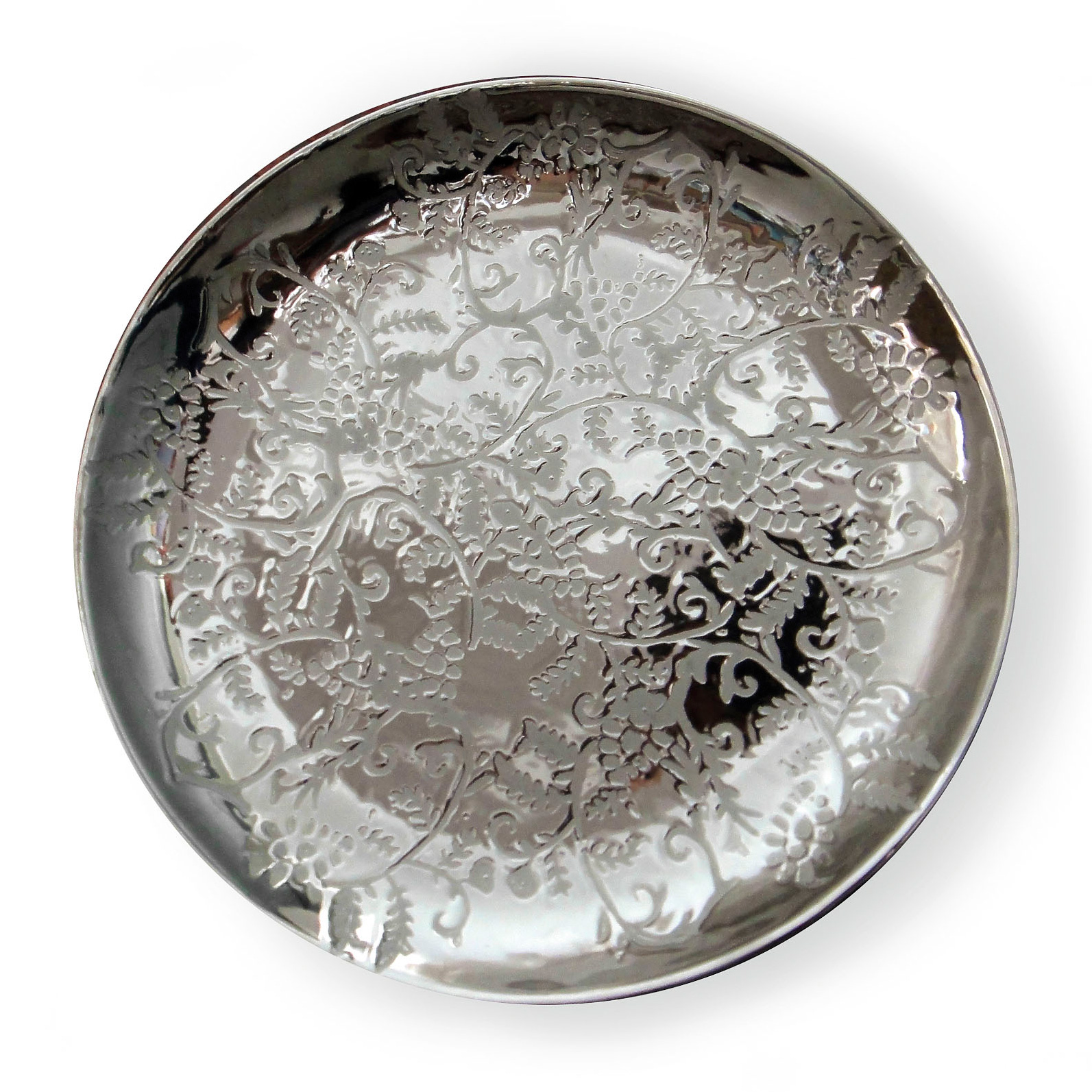 Deko-Teller, silber, Ø 34,5 cm, H 4,5 cm von fischer's lagerhaus