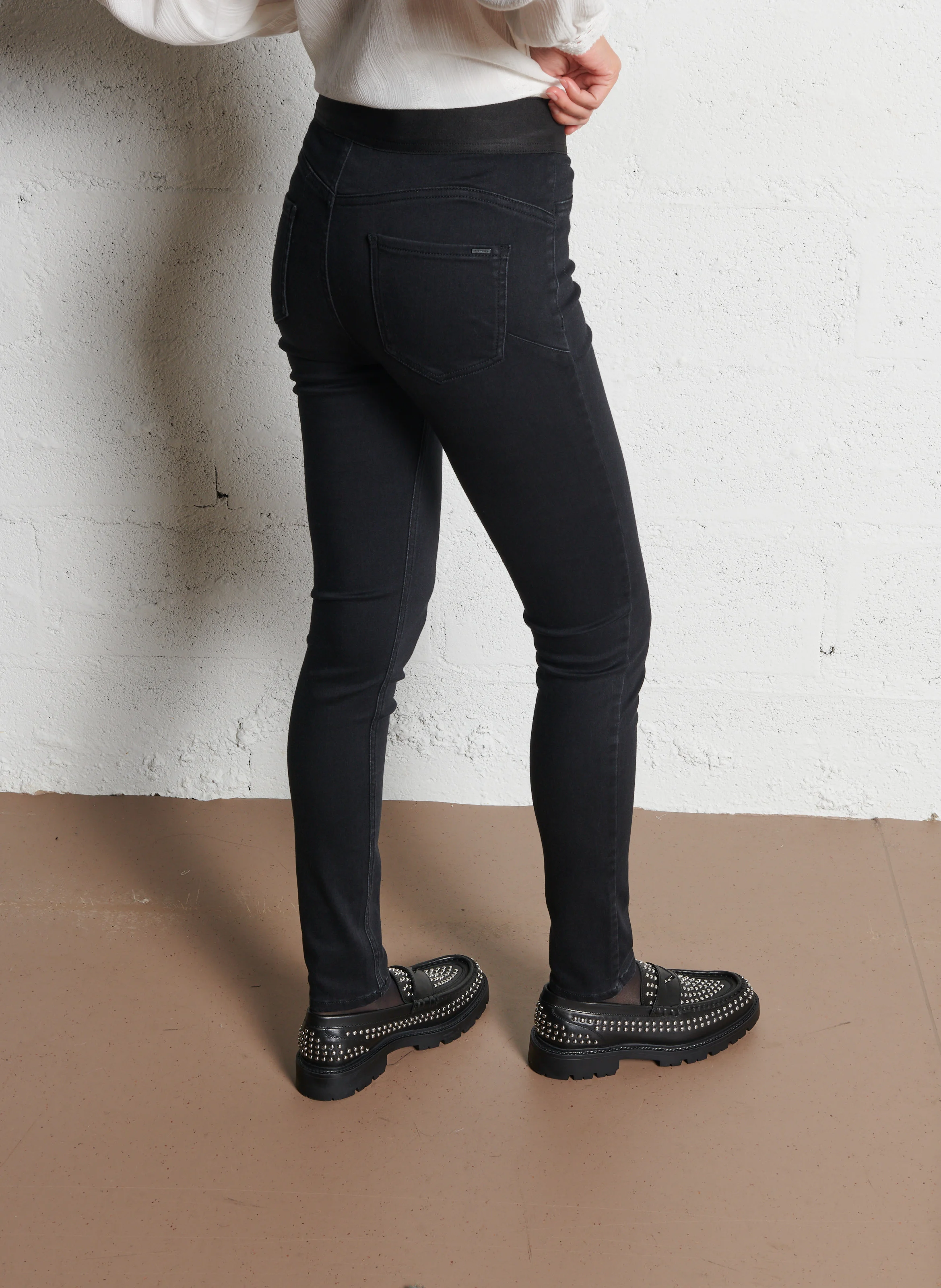 Jean slim taille haute | Noir