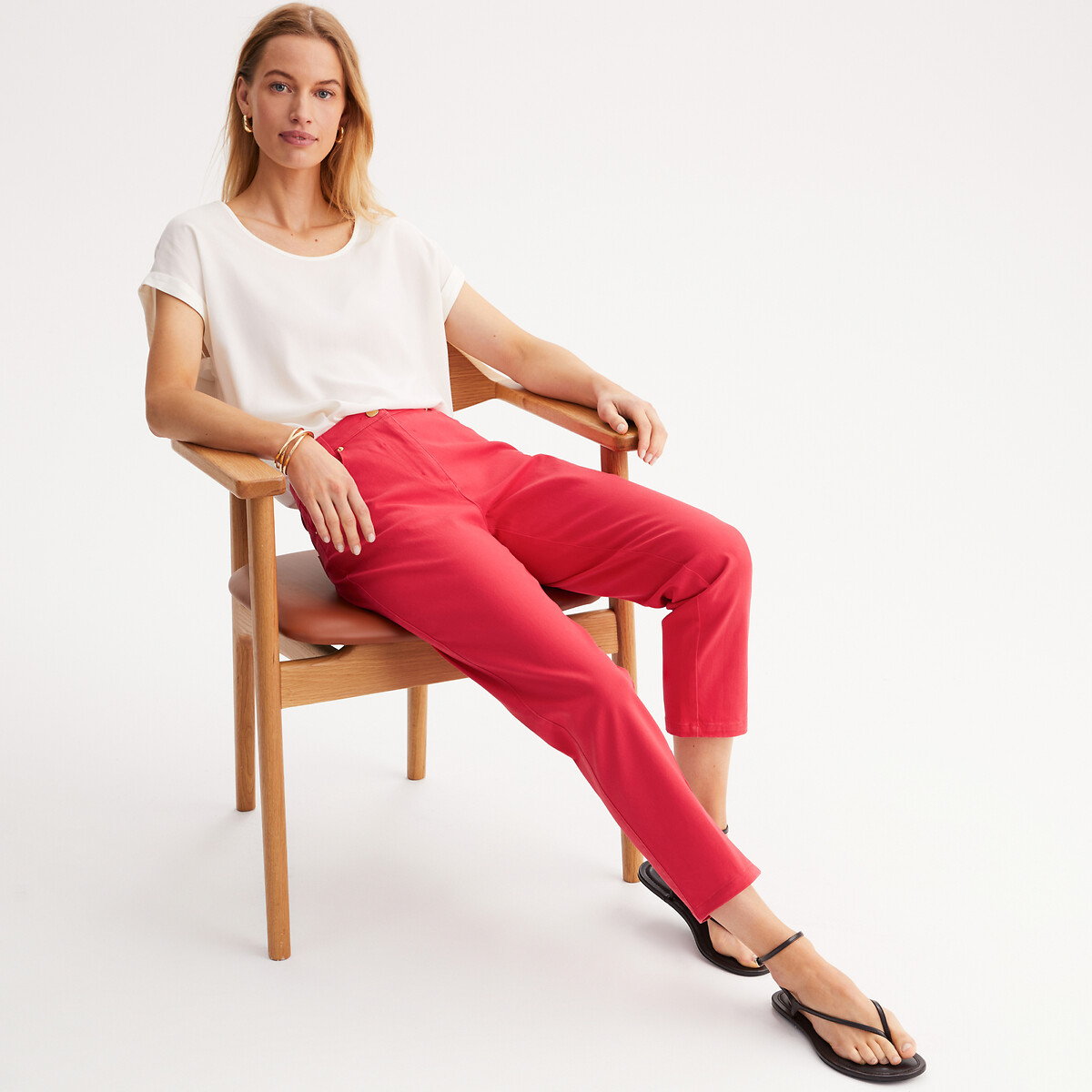 ANNE WEYBURN<br>Direita 7/8 broek, stretch katoen