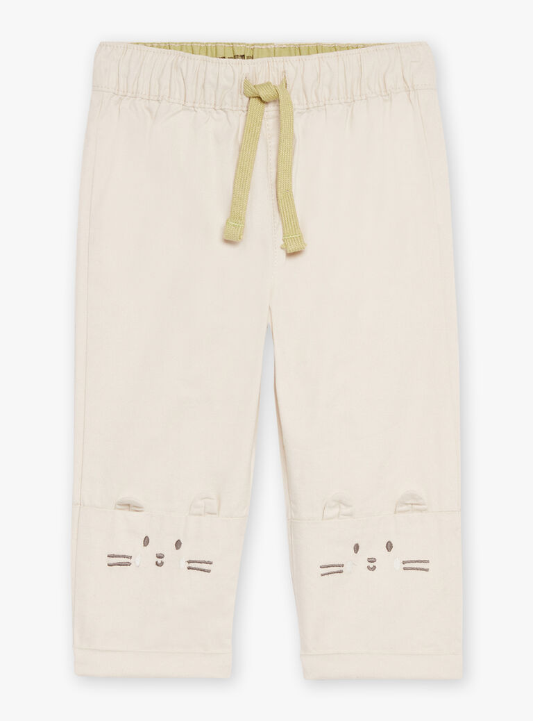 Pantalon blanc craie en twill