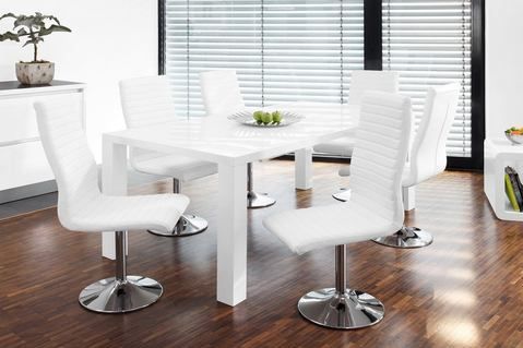 SalesFever - Eettafel - Wit - Hoogglans Lak - MDF Hout - 160 x 90 cm