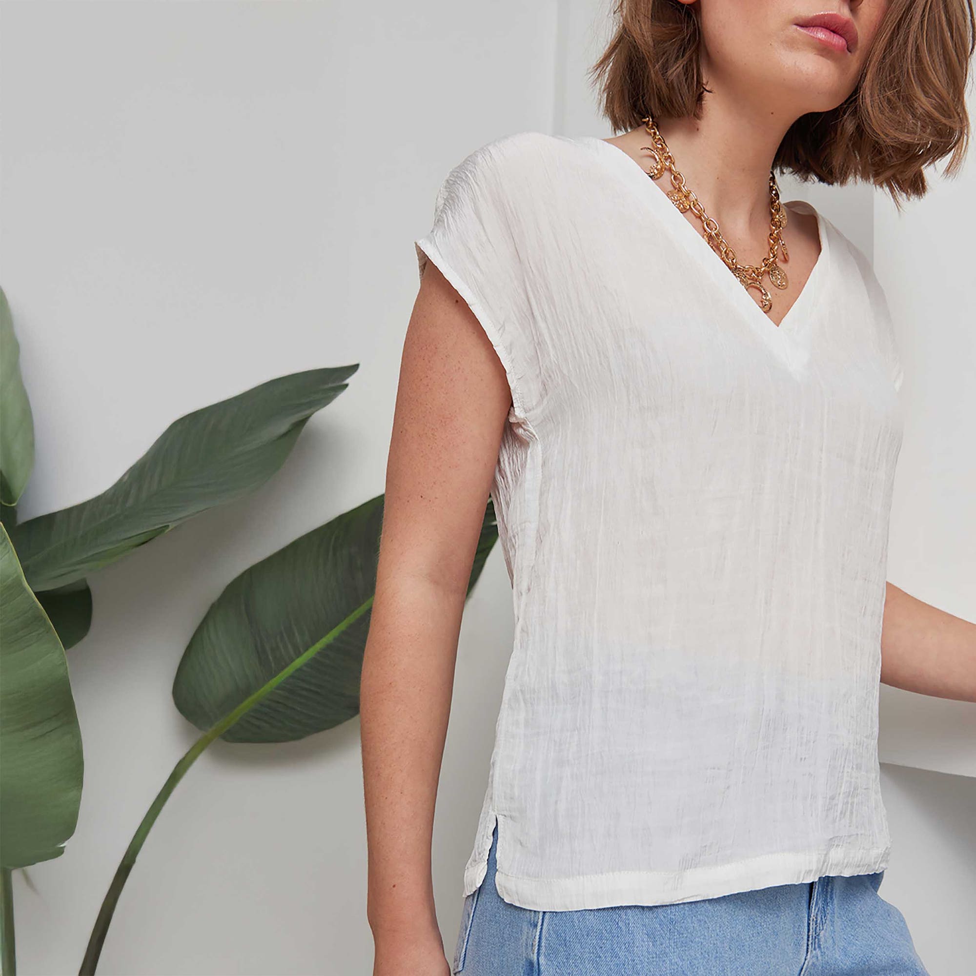 Top Femme blanc