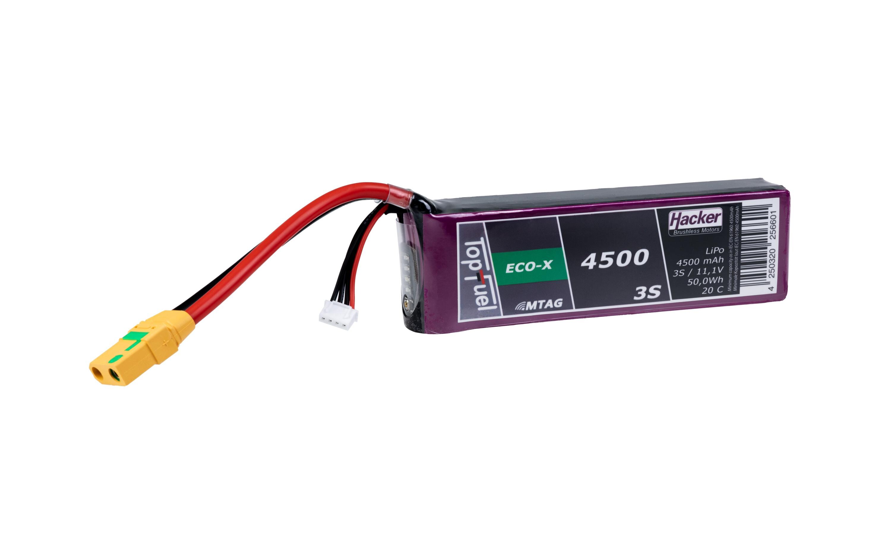 RC-Akku LiPo 4500 mAh 11.1 V 20C TopFuel MTAG3S LiPo-Akku für Flugmodelle