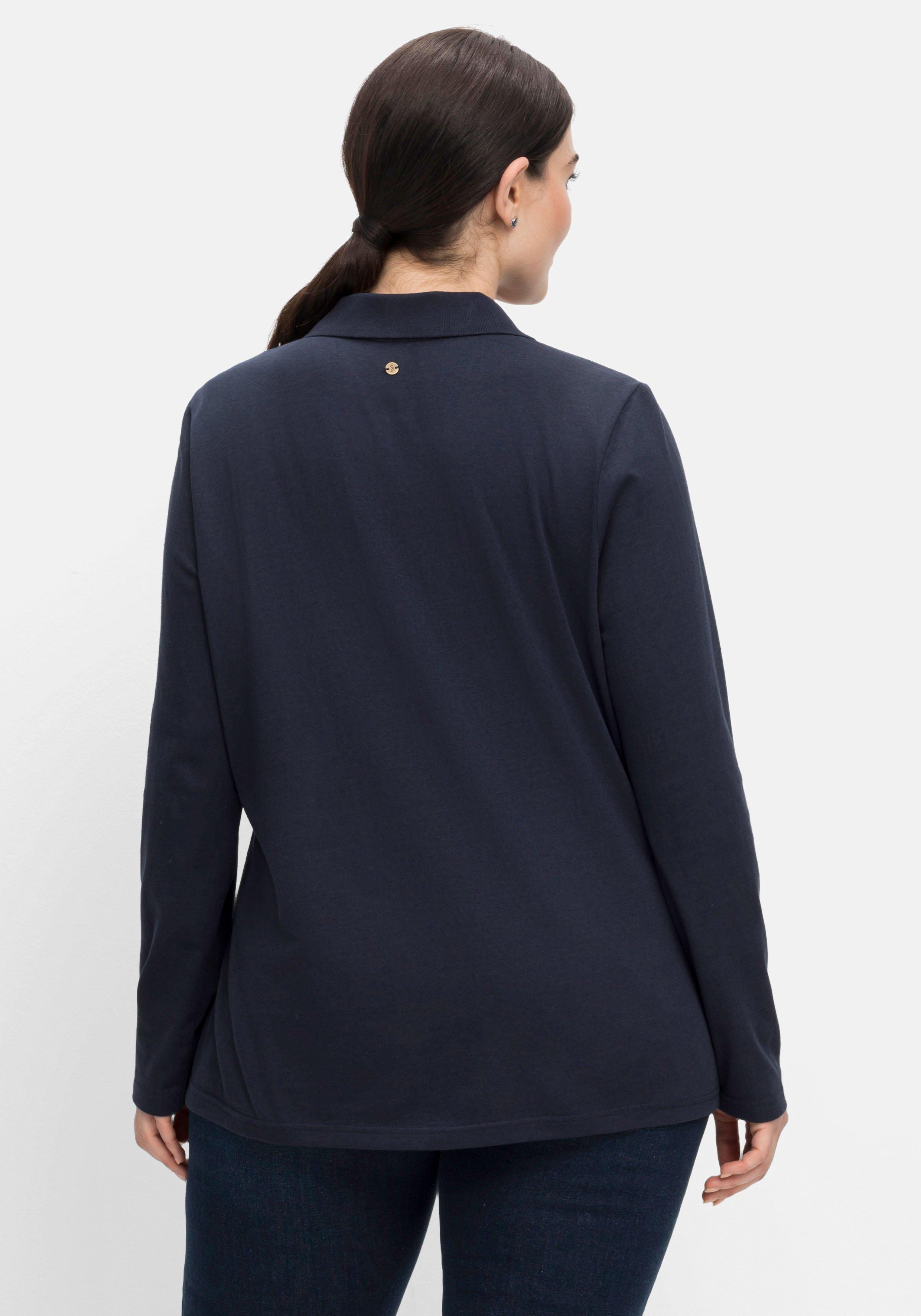Poloshirt mit kurzer Knopfleiste, in feiner Melange