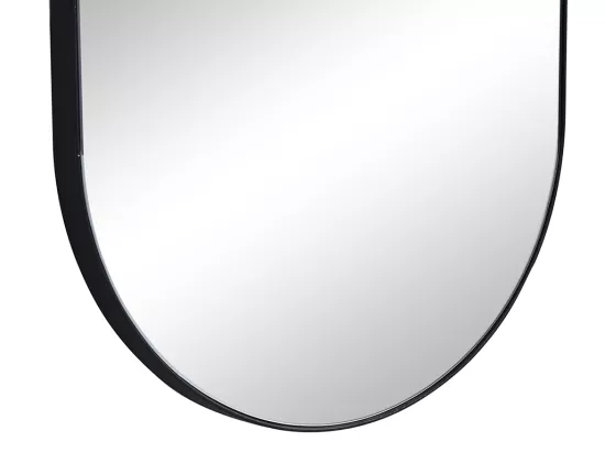 Miroir mural ovale en métal - L. 40 x H. 140 cm - Noir - ONIKAL