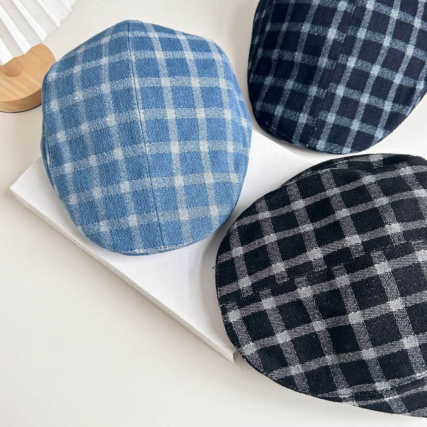 Dreamaway - Geruite denim krantenjongenspet