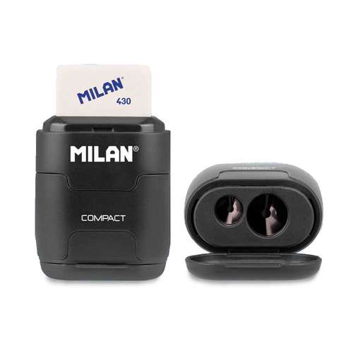 MILAN® COMPACT Anspitzerset mit Radiergummi - inkl. 2 Ersatzradiergummis 430