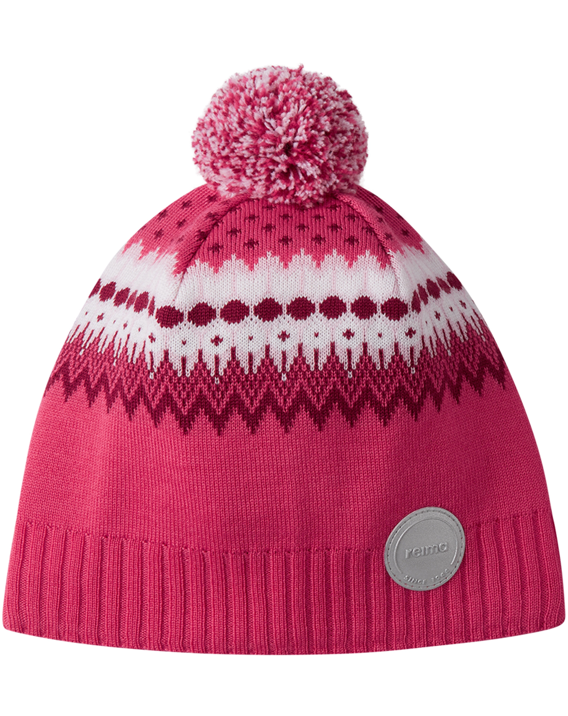 Woll-Mütze TUNTURISSA mit Bommel in azalea pink
