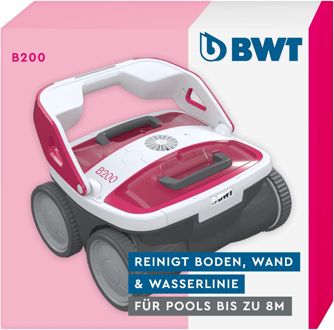 BWT Pool Roboter B200 | Optimale Reinigung Von Boden, Wand & Wasserlinie Für Pools Bis 8 m | Beste Filterleistung | Schnelles Reinigungsergebnis | Einfach Zu Reinigen