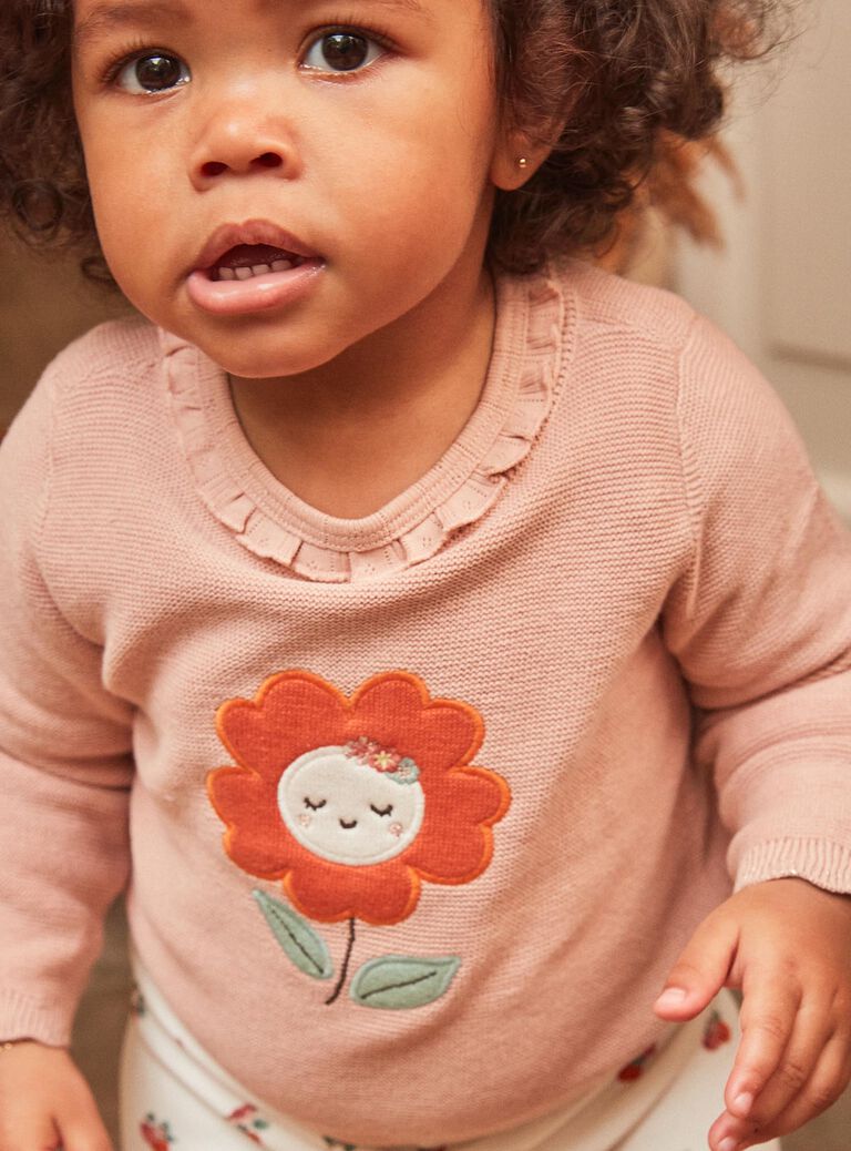 T-shirt en tricot rose tendre