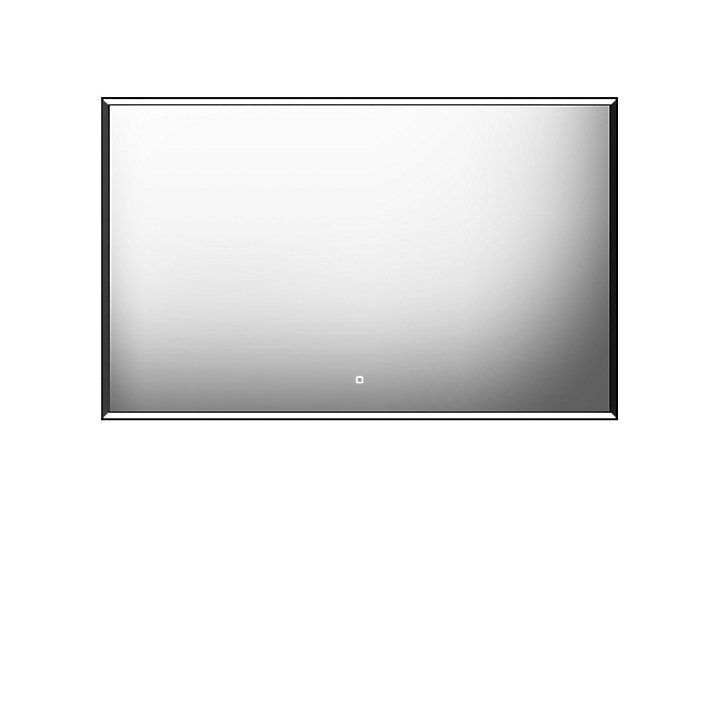 Miroir de salle de bains lumineux LED cadre noir H. 75 x L. 120 cm, Pura