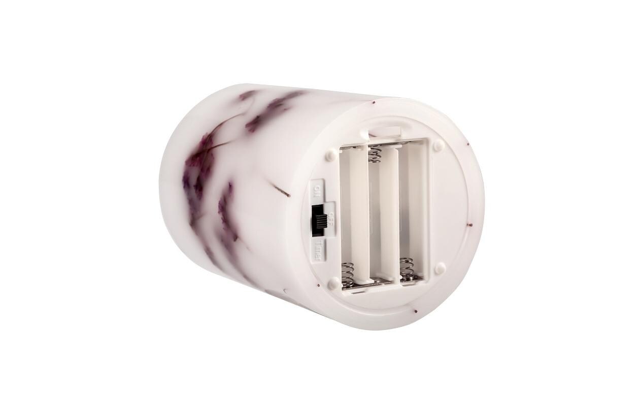LED-Kerzen Set Shiny Bloom, Ø 7.6 cm, Violett/Weiss, 2 Stk.LED-Wachskerze, 2er Set