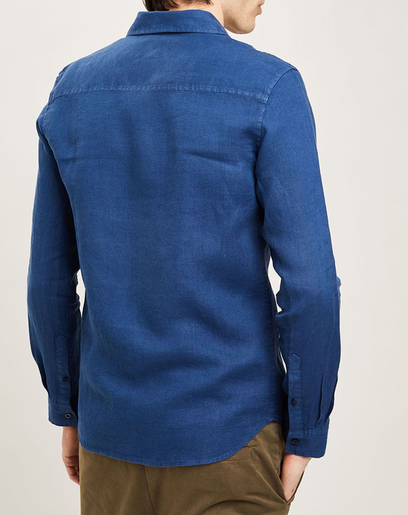 Harris Wilson Chemise slim 100% Lin Efesio indigo