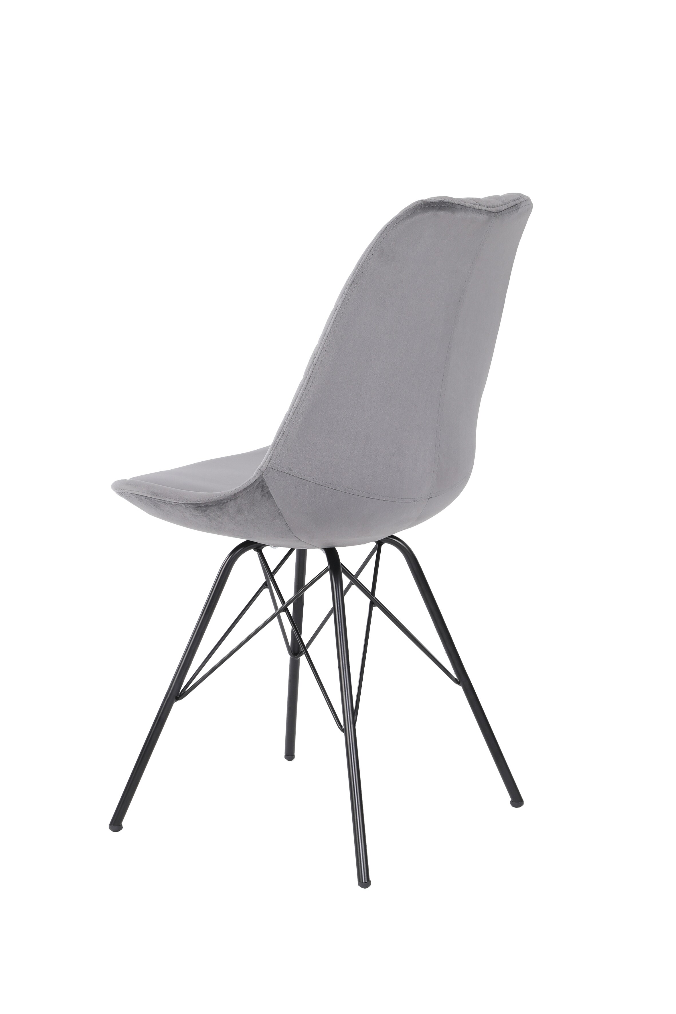 byLIVING Esszimmerstuhl RICA, 2-er Set, Samtbezug grau, Gestell Metall schwarz