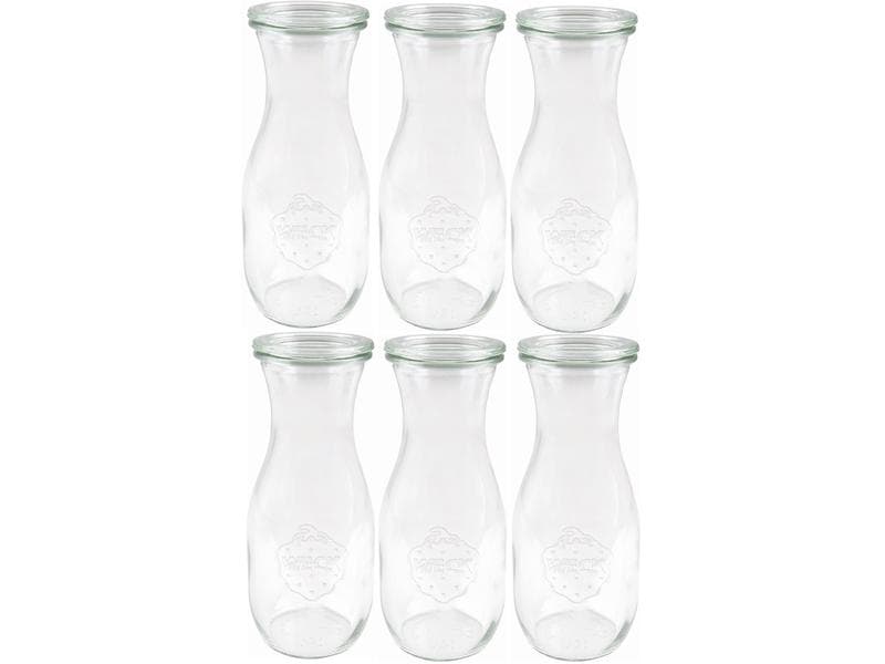 Weck Einmachflasche 500 ml, 6 Stück Einmachflaschen Set mit Deckel