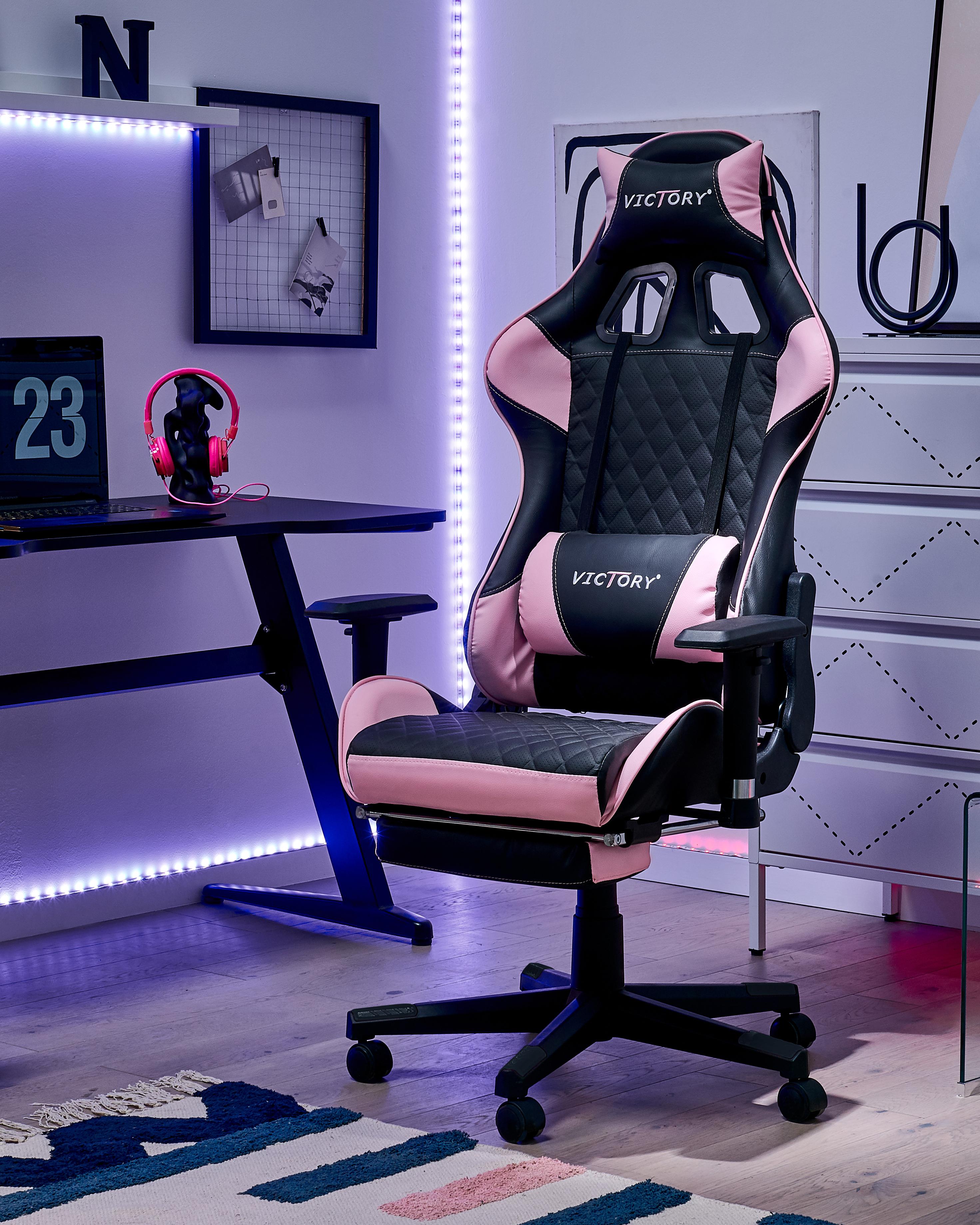 Gamestoel VICTORY Kunstleer Roze