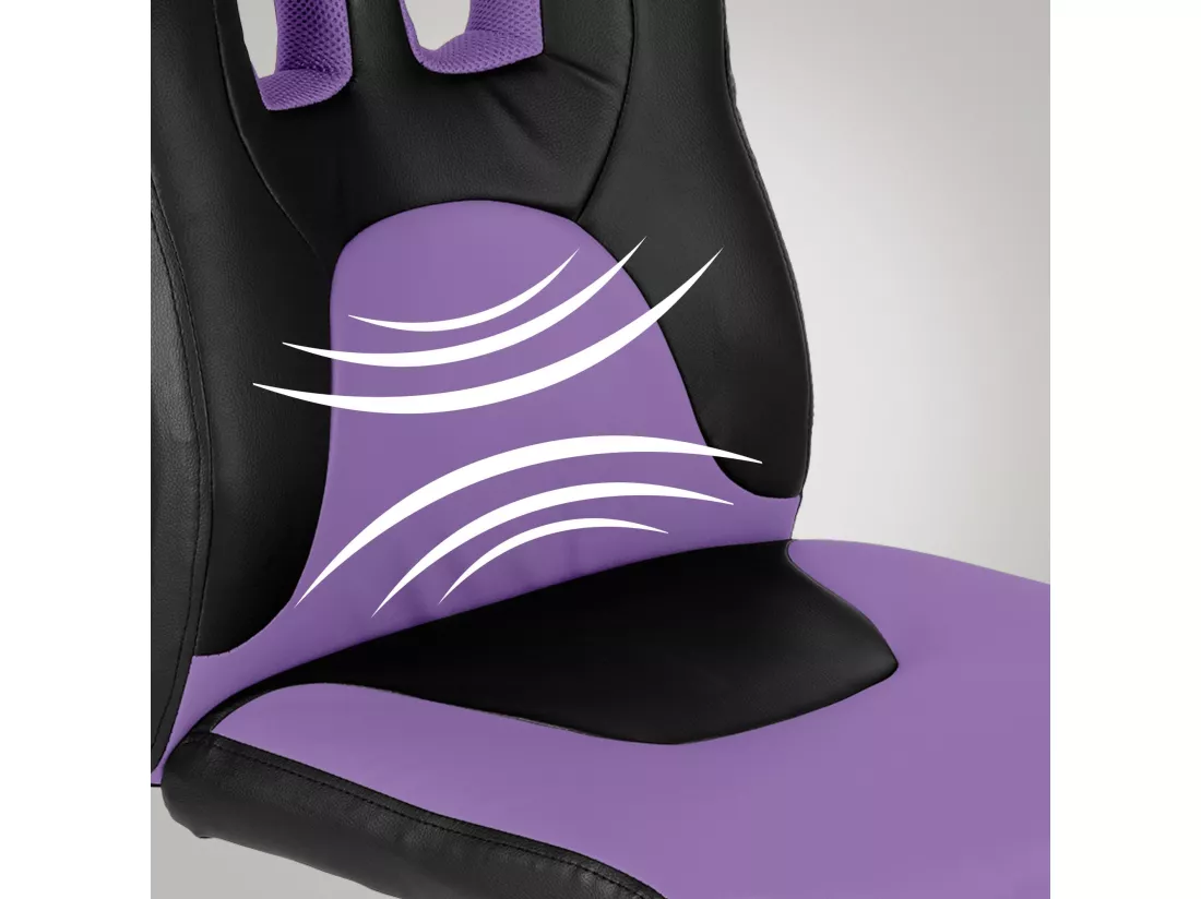 Chaise de bureau - Similicuir & Plastique - Noir / violet - Fun
