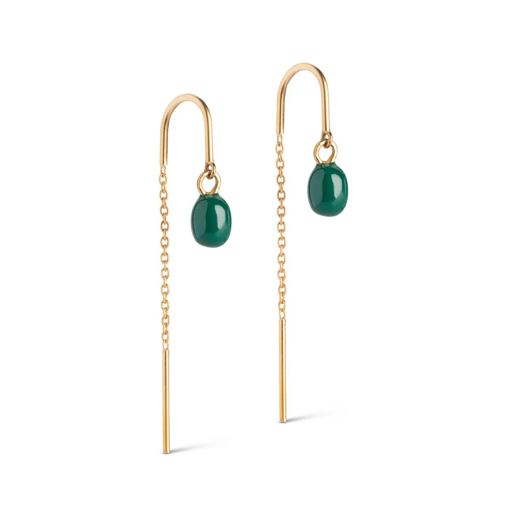 ENAMEL Copenhagen  Eleanor øreringe - Petrol Green