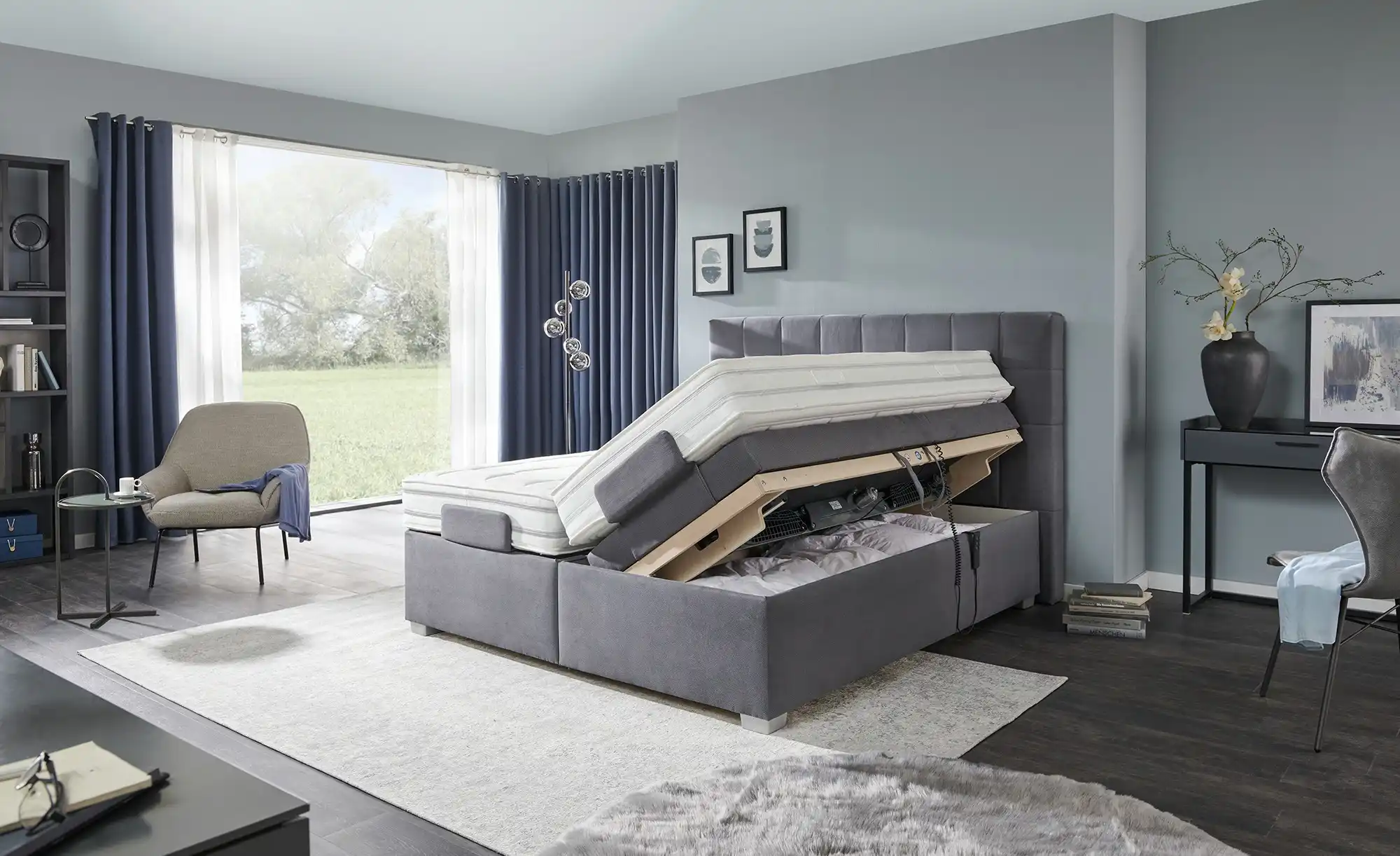 vanDoorn Motor-Boxspringbett mit Bettkasten Ohio
