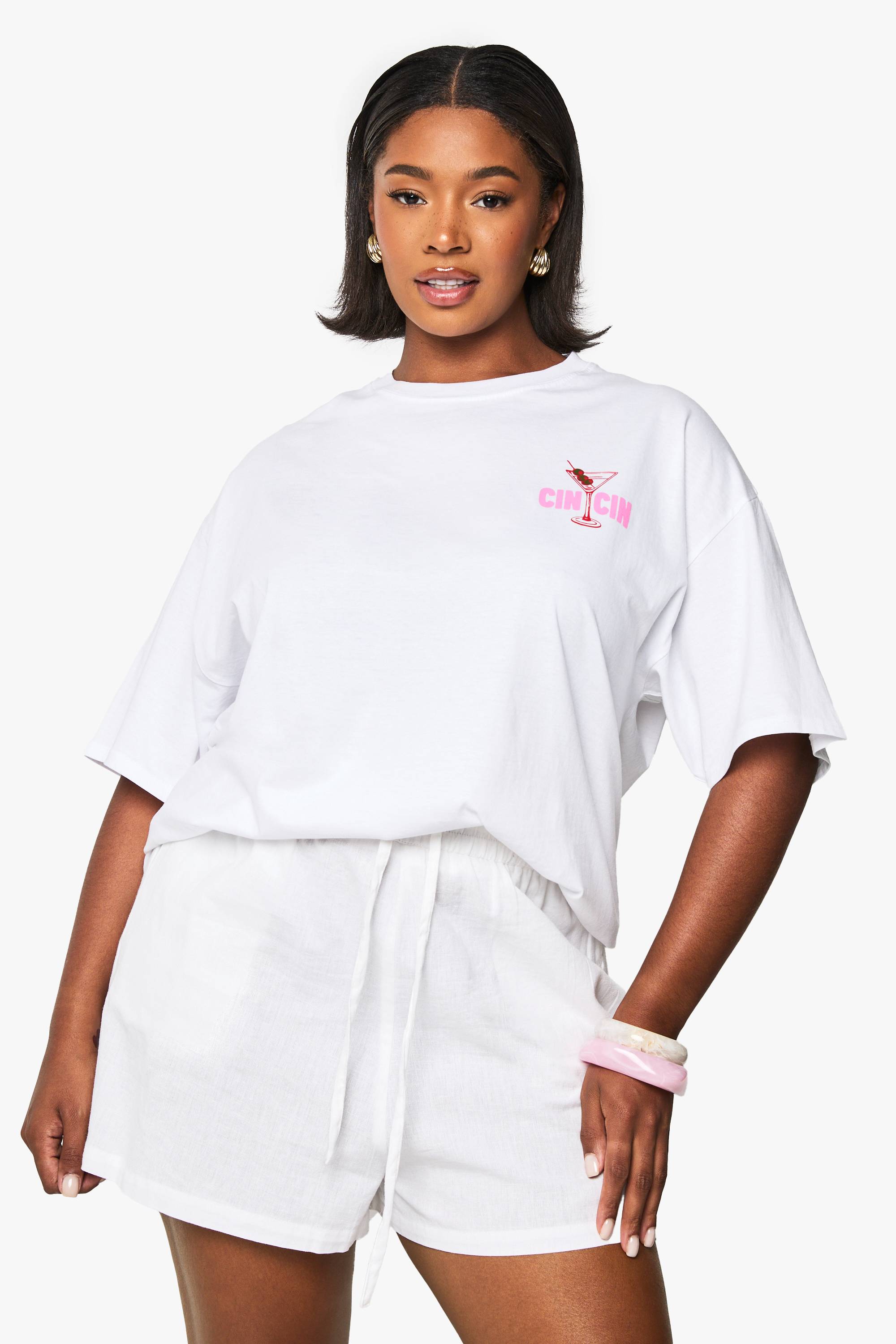 boohoo PLUS CIN CIN T-SHIRT SURDIMENSIONNÉ