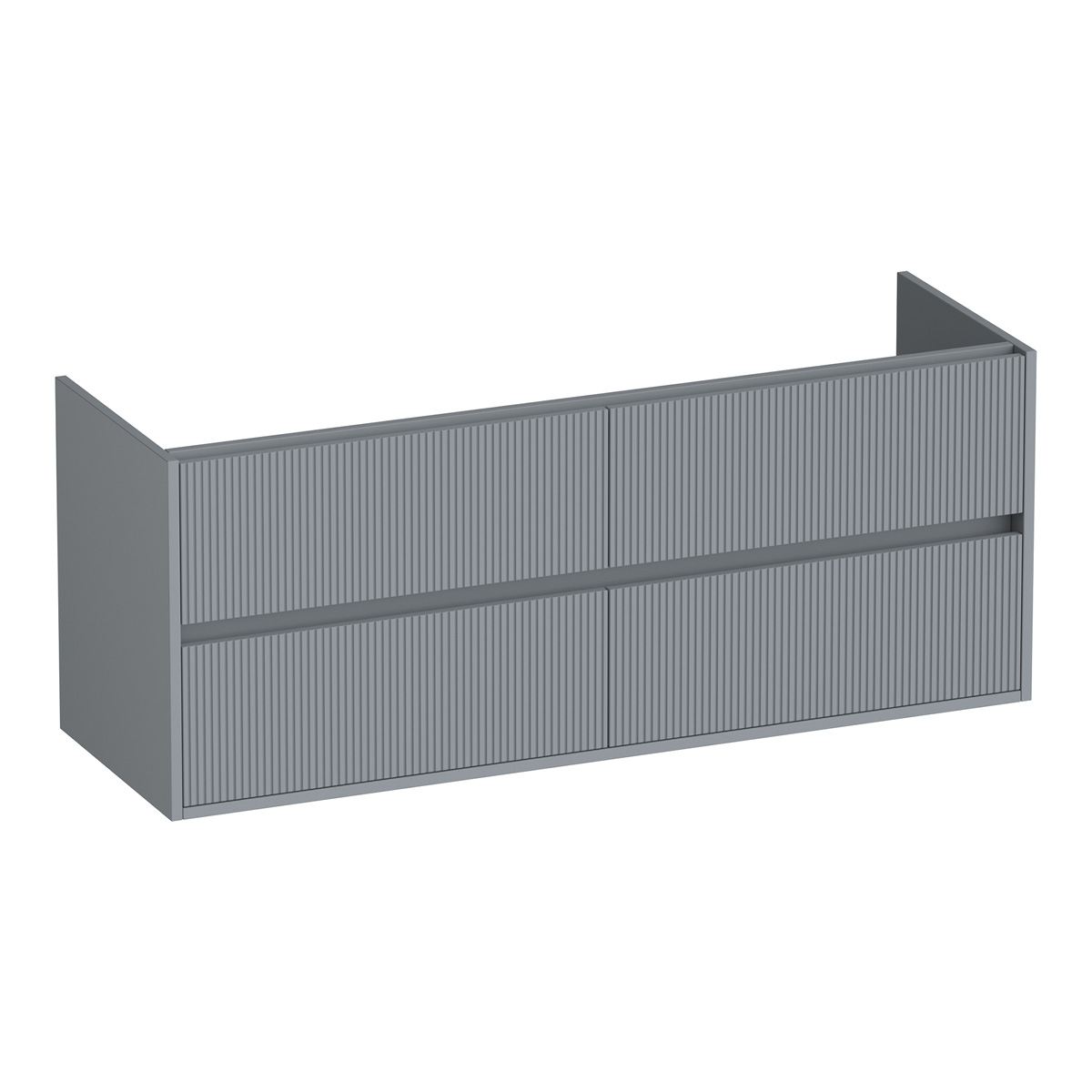 Brauer Adore Wavy onderkast ribbelfront 140cm met 4 softclose lades grijs mat