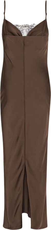 ROTATE Birger Christensen Lace Midi Slip Dress Chicory coffee
