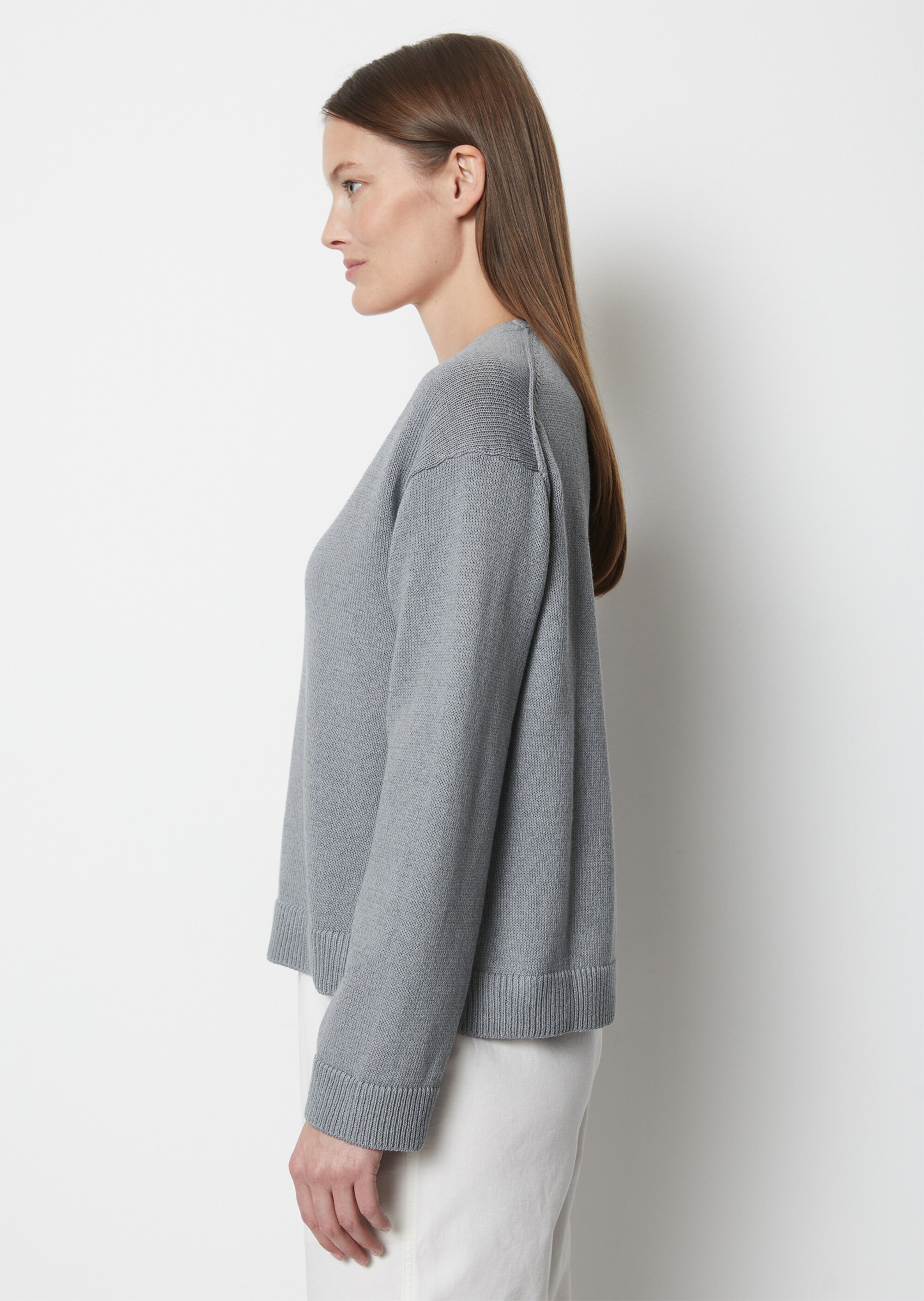 Leinen-Mix-Strickpullover mit hohem Anteil an Bio-Baumwolle