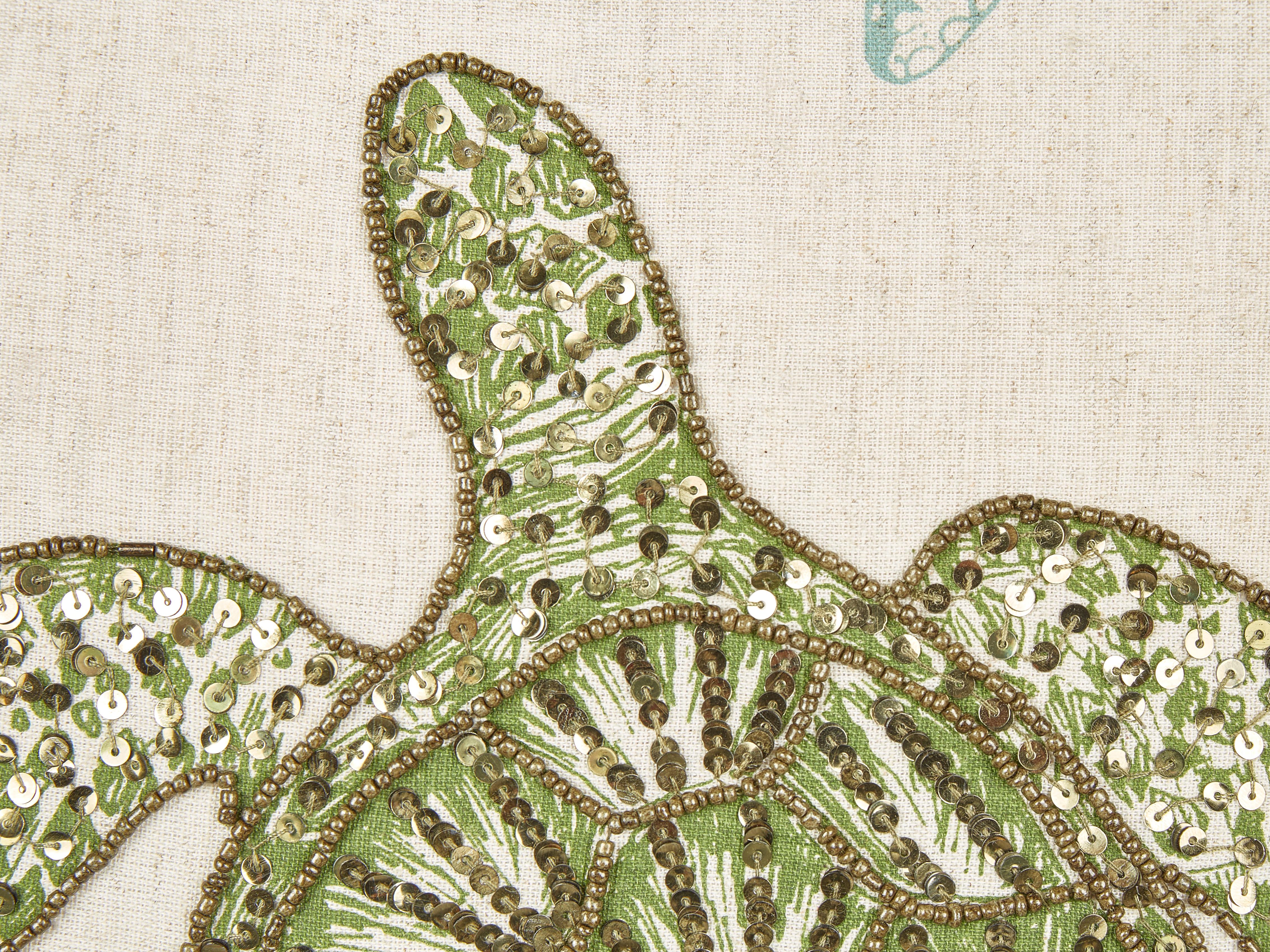 Sierkussen ALGAE Linnen 45 x 45 cm Beige dierenprint
