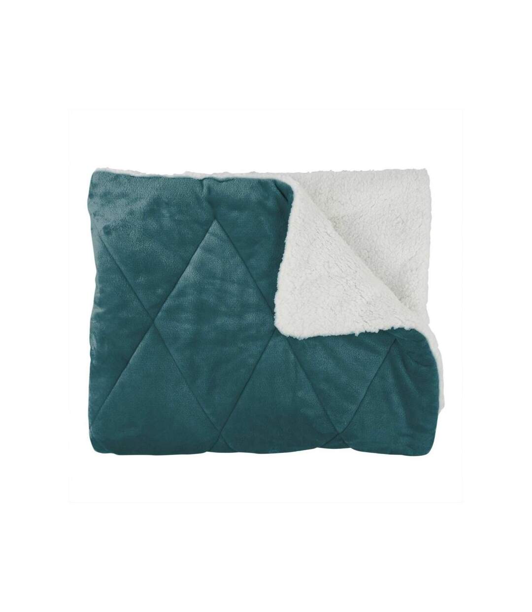 Paris Prix - Couvre-lit Flanelle sherpa 220x240cm Vert