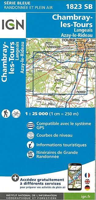 IGN - 1823 SB CHAMBRAY LES TOURS 1 25 000