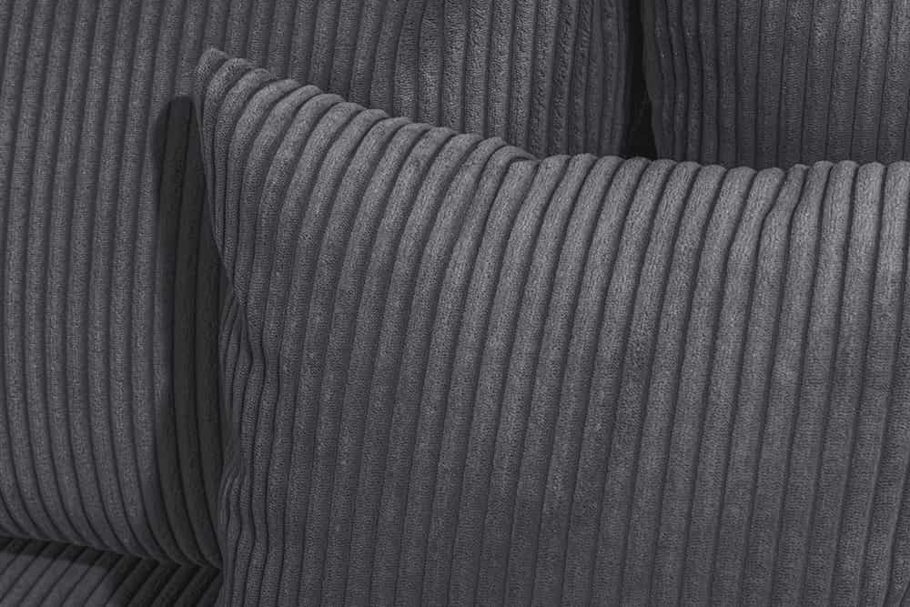 Moderne XXL Wohnlandschaft KENT 305cm anthrazit Cord Bigsofa inkl. Hocker Federkern
