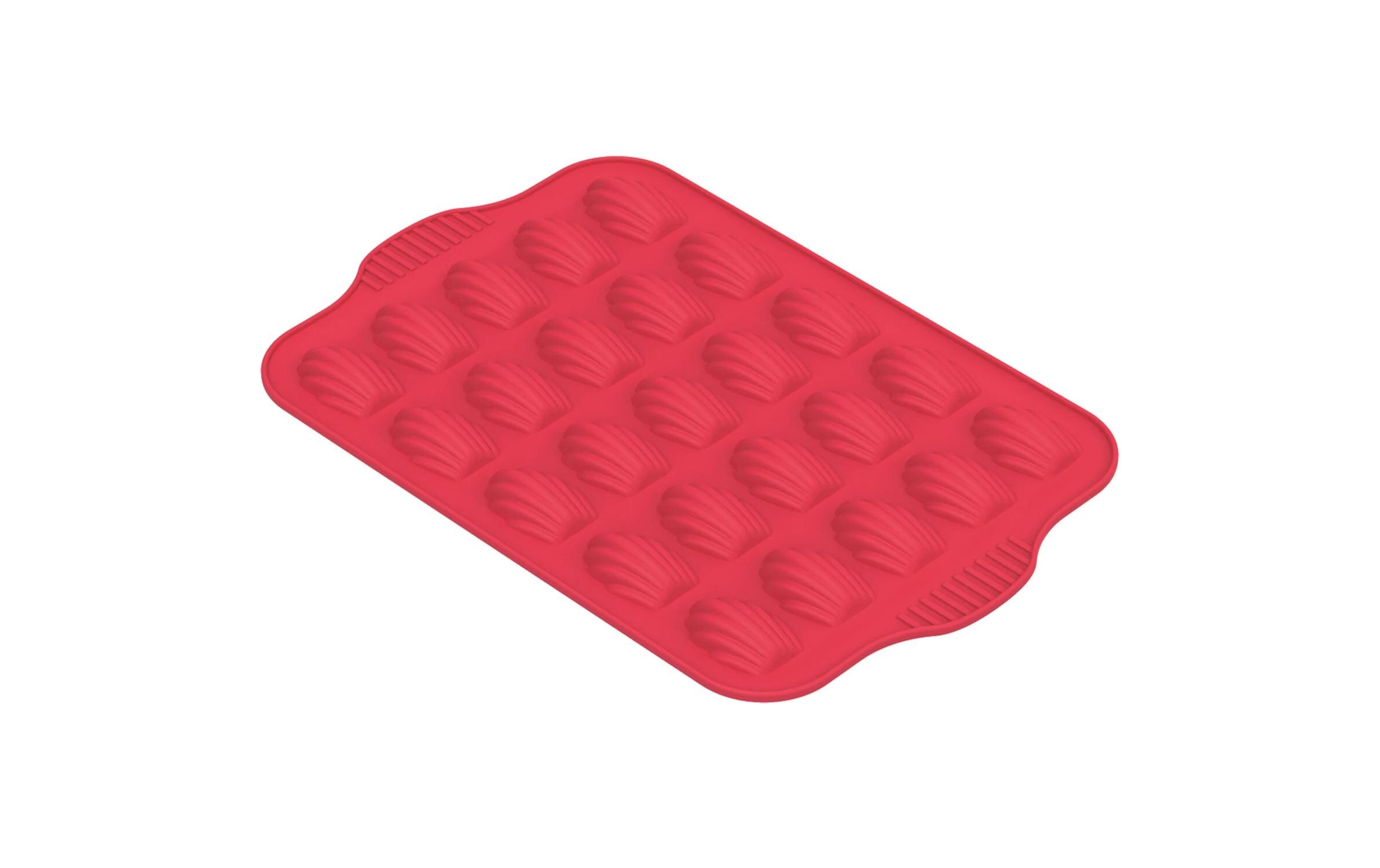 Backform Madeleine Mini RotMadeleines-Backform aus Silikon