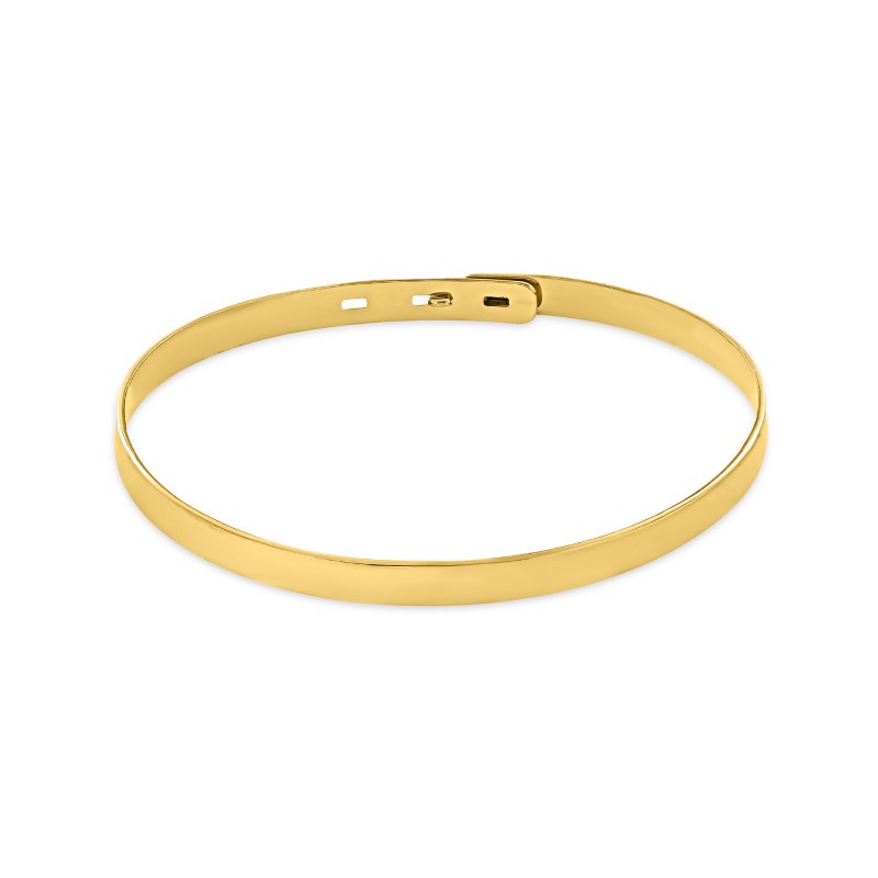 Jonc plaqué or jaune Lisse