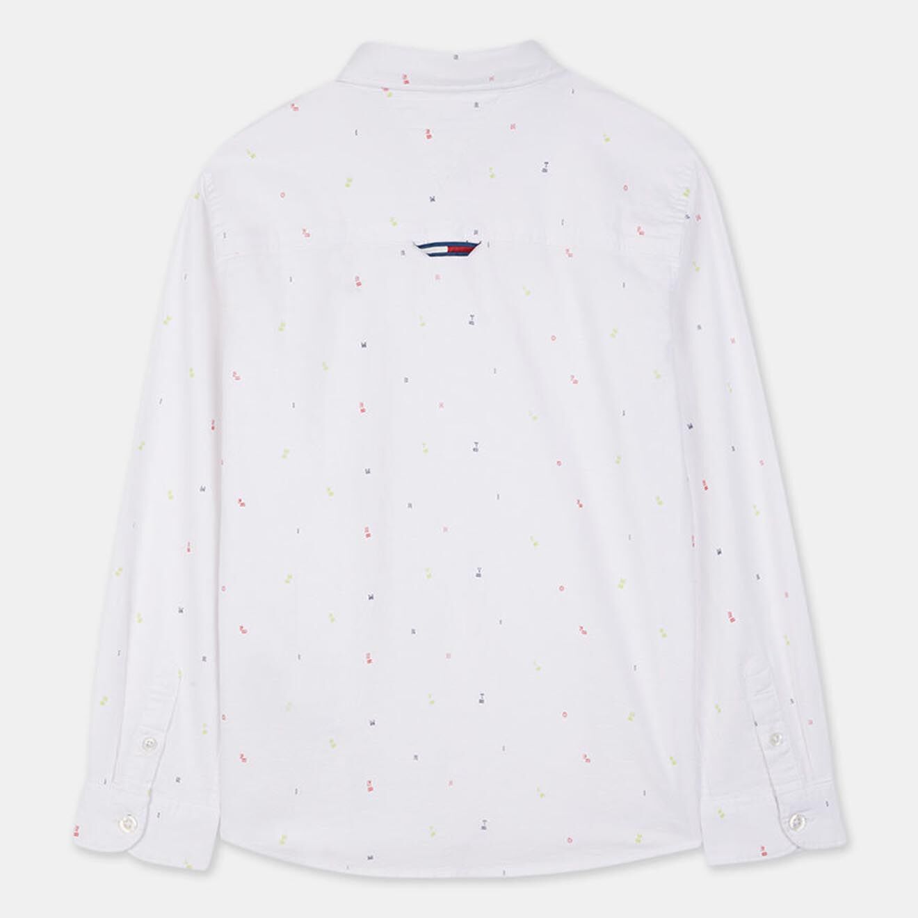 Tommy Hilfiger Chemise en Coton ajustée broderie drapeau blanche