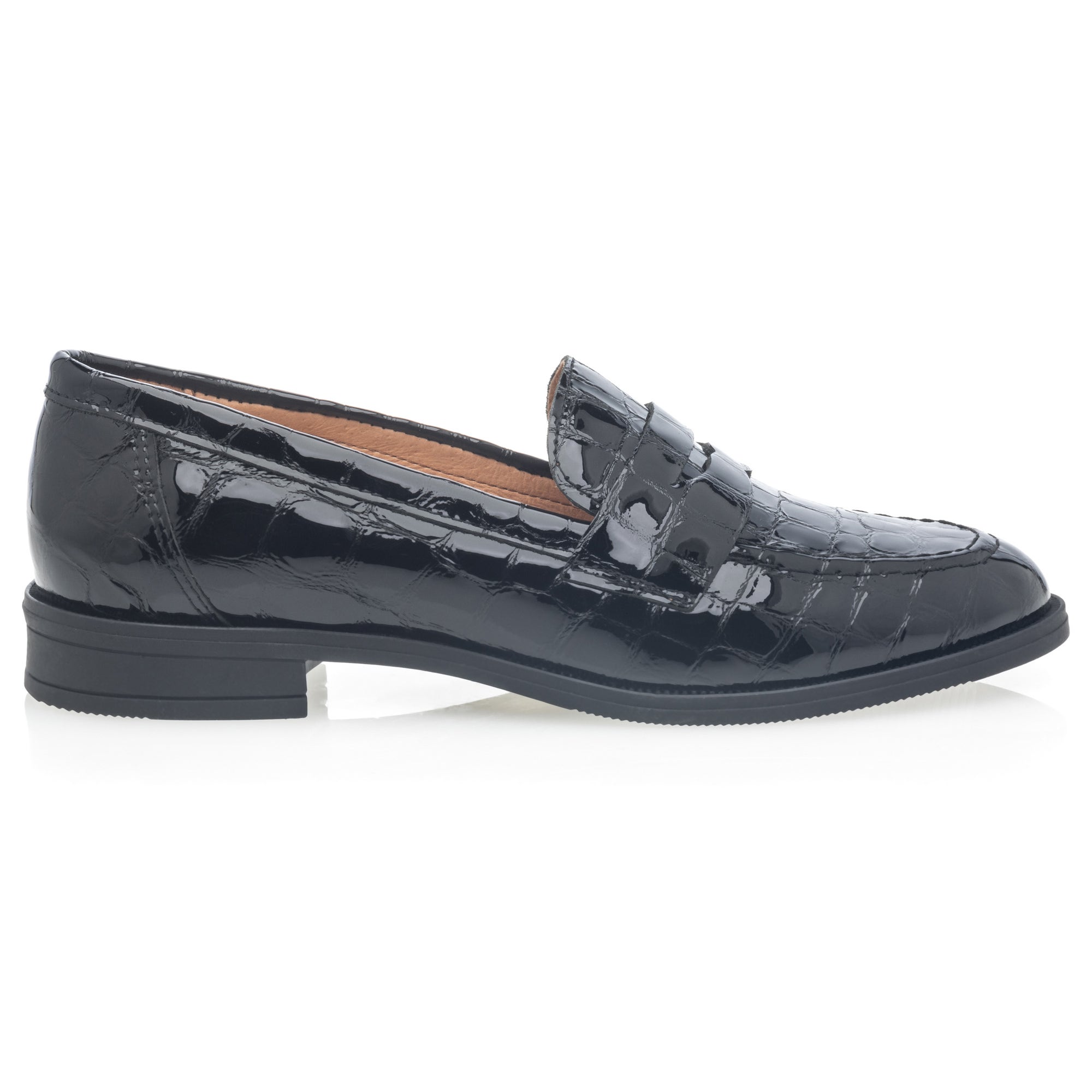 Mocassins Femme en cuir noir vernis
