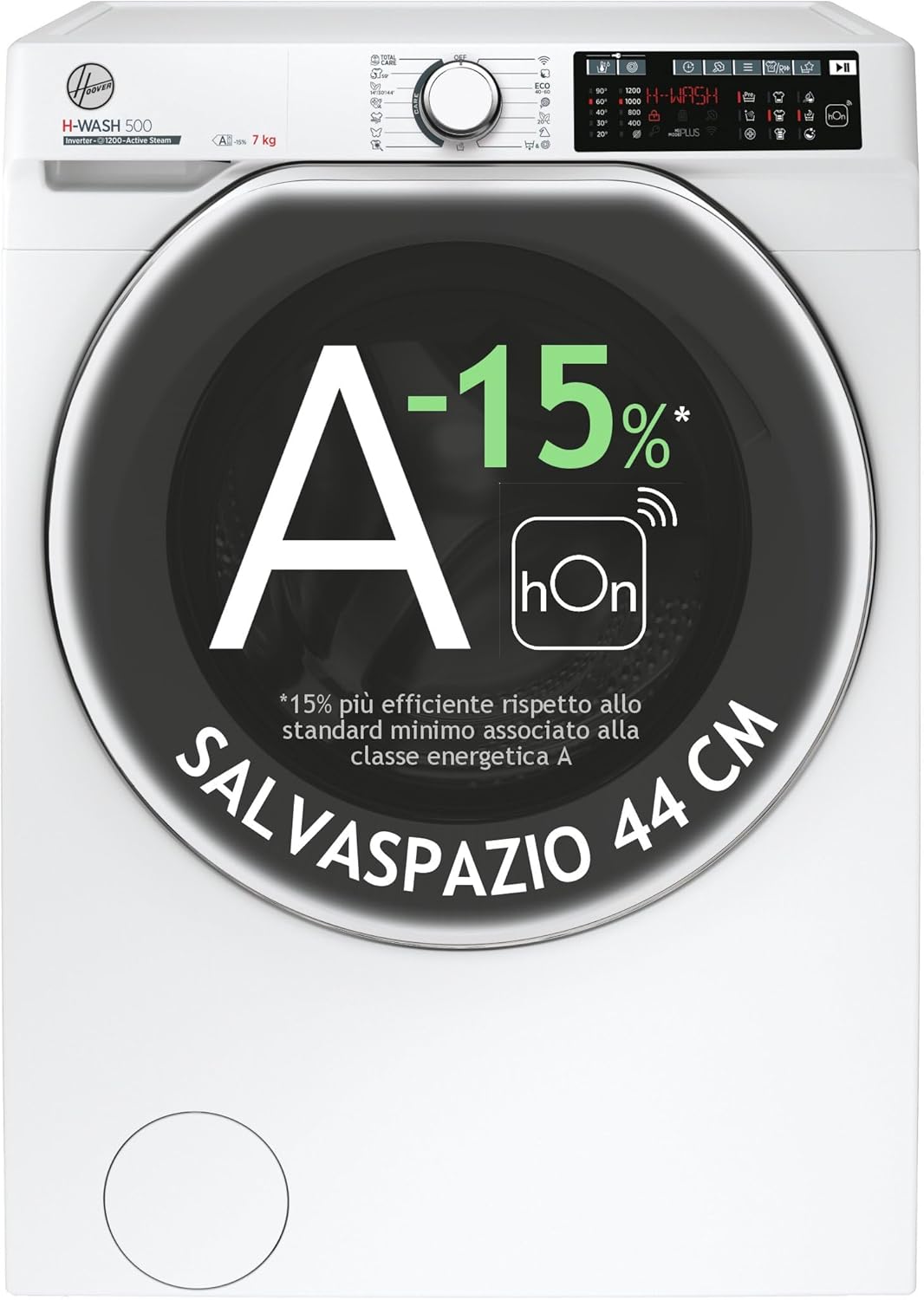 Hoover HW4 27AMC7/1-S Waschmaschine Frontlader, 7 kg, 1200 U/min, Smarte Bedienung mit Wi-Fi und Bluetooth, Active Steam - Dampffunktion, 16 Programme, Weiß