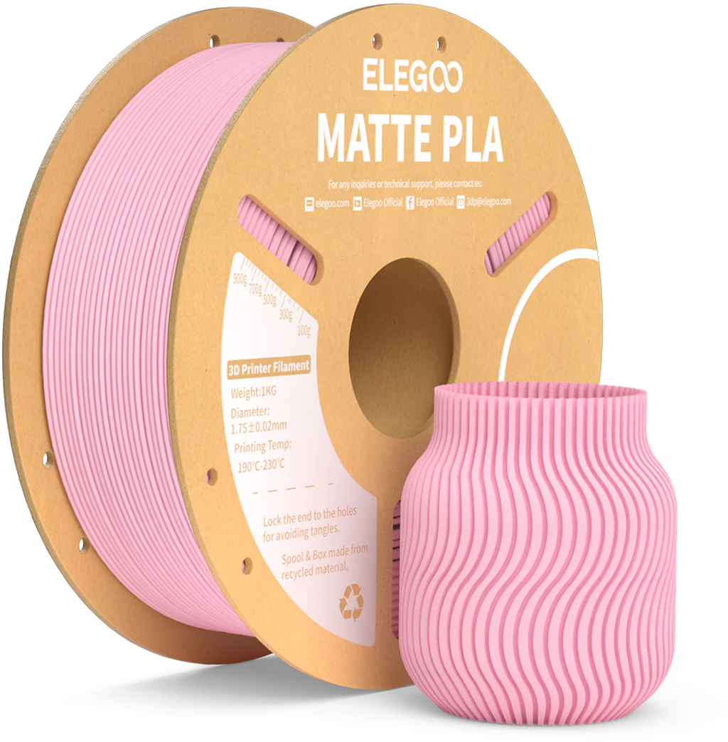 Elegoo  PLA Matte Sakura Pink, 1,75 mm / 1000 g    PLA mit mattem Finish in Sakura Pink