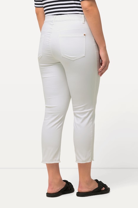 7/8-Hose Sienna, Fransensaum, schmales Bein