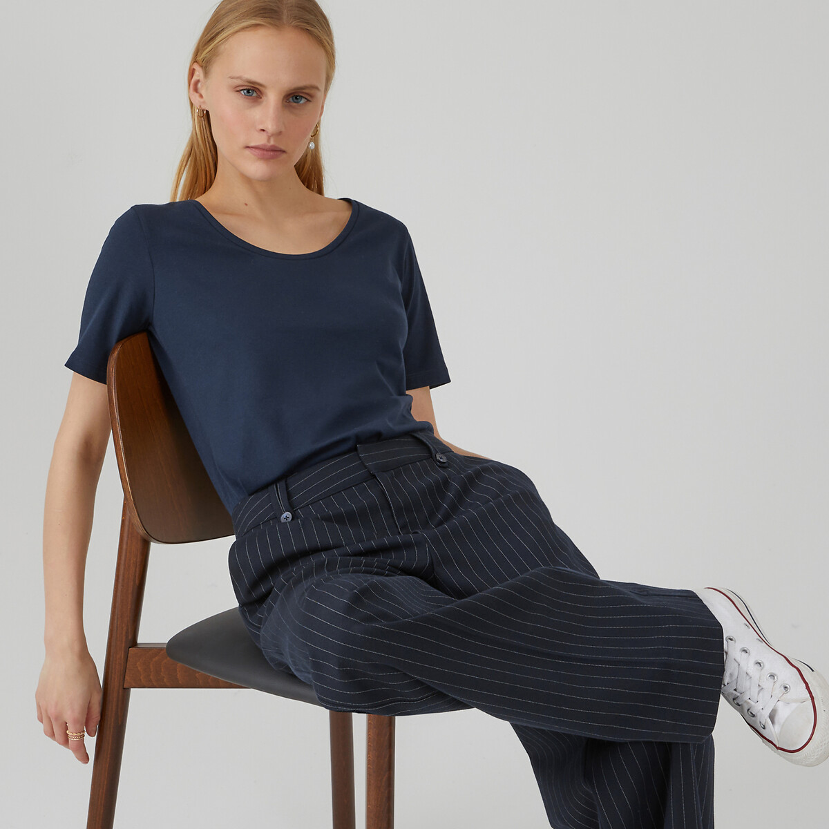COLEÇÃO LA REDOUTE<br>Camiseta com gola redonda e mangas curtas