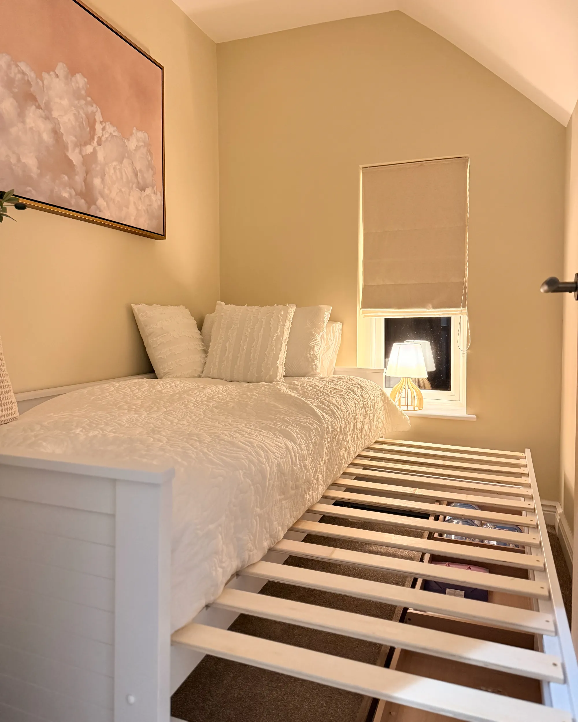 Bed met opbergladen Hout CAHORS 90 x 200 cm Wit