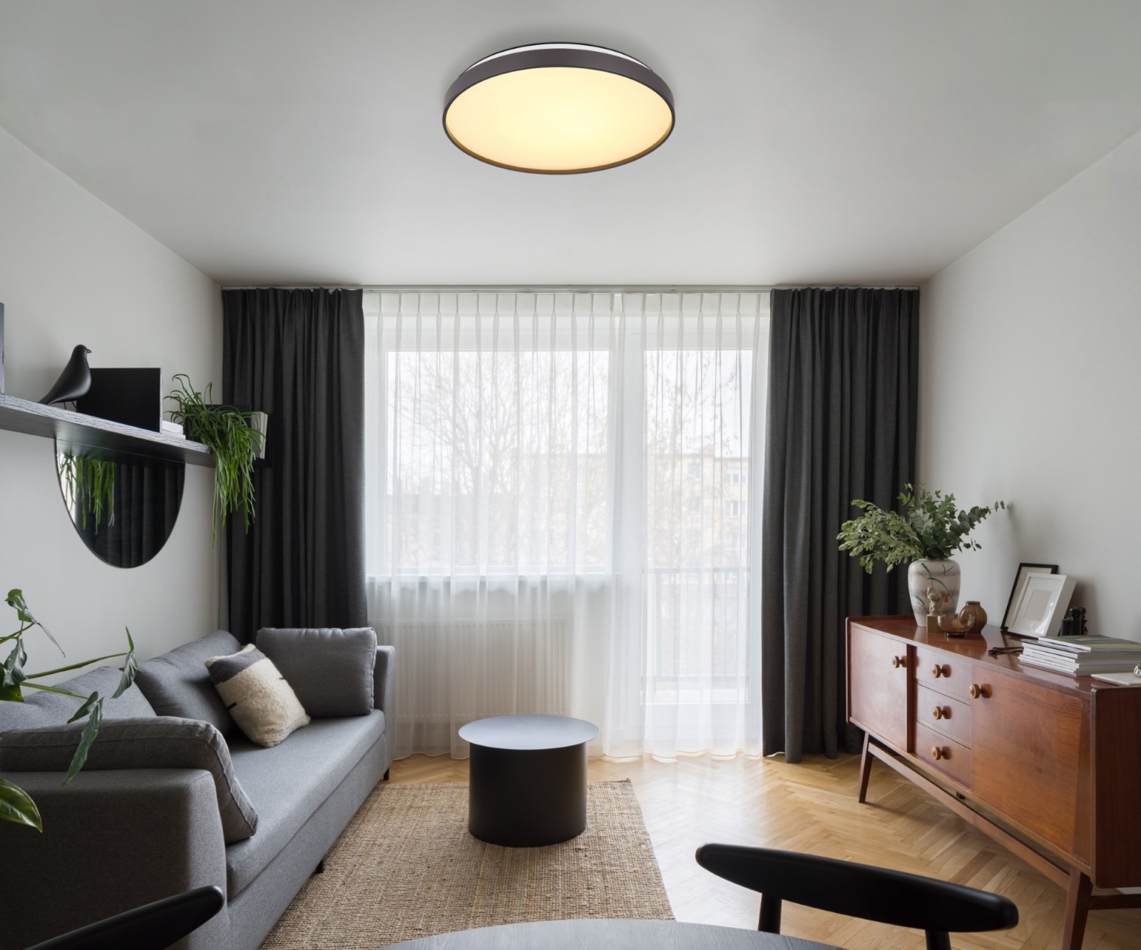 LED-Deckenleuchte - weiß-opal-anthrazit - Ø 48 cm