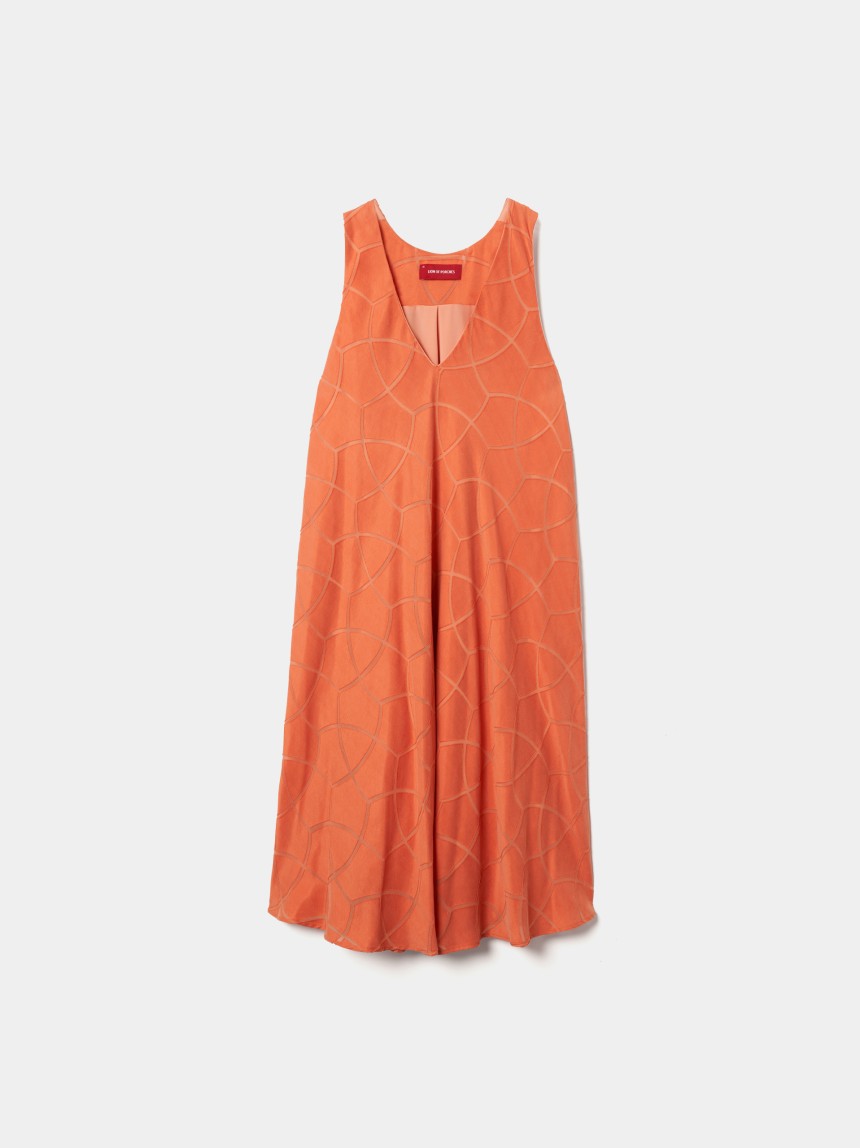 Vestido estampado sem mangas