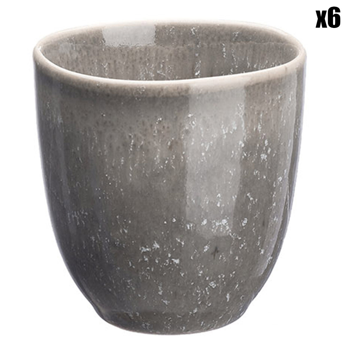 Bjorn 6 Tasses en Grès Stellar gris/anthracite - 15 cl