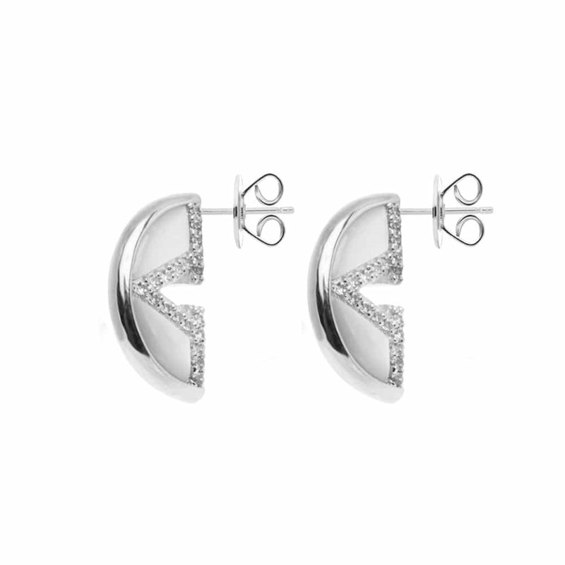 Boucles D'oreilles Argent Virgin Nacre Et Onyx
