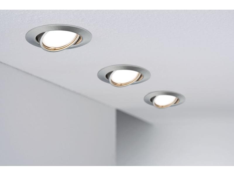 Paulmann Einbauspot LED Base Basisset, GU10, 10 x 10W, Eise Spotleuchte zur Deckenmontage