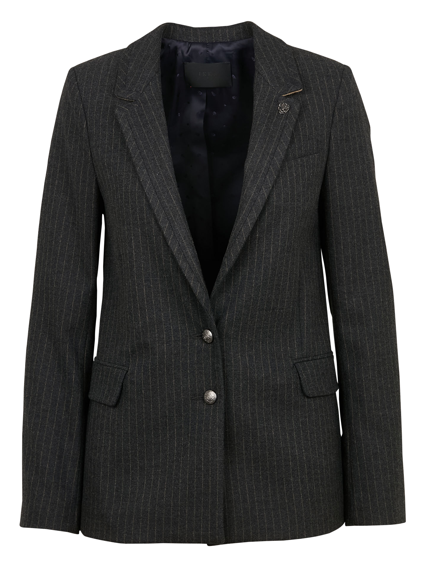 Veste tailleur cintrée à rayures | Gris