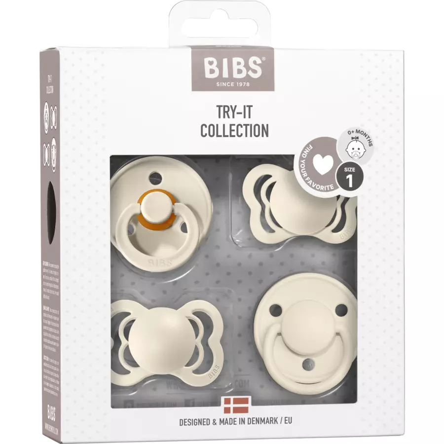 BIBS® Schnuller Try-it Kollektion Ivory 0-6 Monate, 4 Stk.