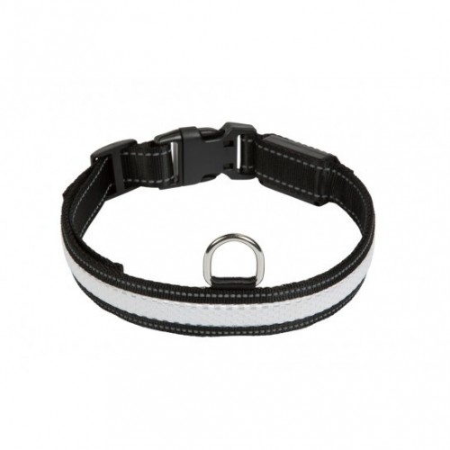 Coleira USB iluminada para cães, branca