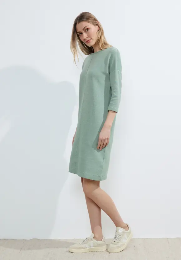 Feinstrick Kleid - raw salvia green