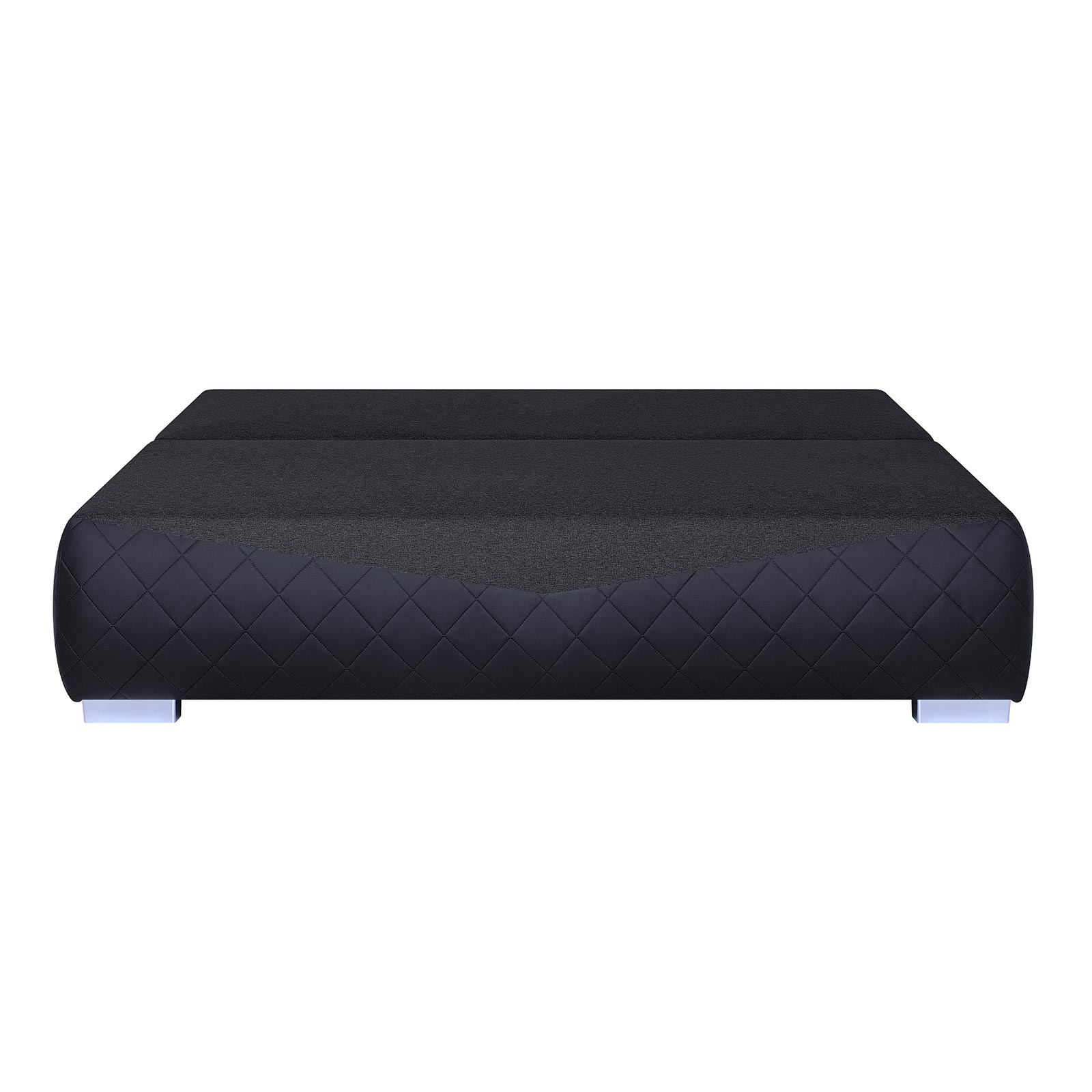 Boxspringsofa - schwarz-anthrazit - Karosteppung - Dauerschläfer